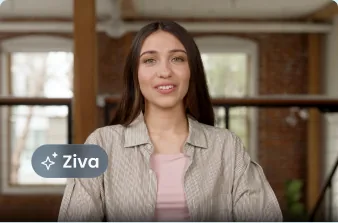 Ziva AI interviewer platform screen showing automated candidate interview